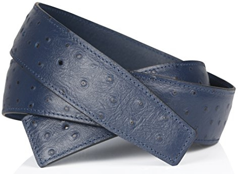 Erdi Ünver Straussenleder Optikin in Dunkelblau Navy echt Leder Wendegürtel für Herren & Damen 31mm Breit 105 cm