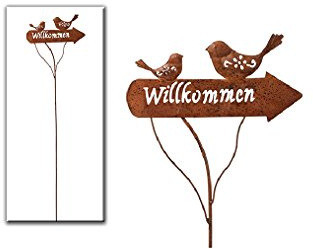 Herbert Denk Stecker Willkommen aus Metall dklbr L110cm (22cm)