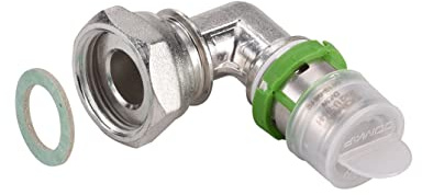 COMAP 7096GW1612 - Codo de latón multicapa para atornillador (1/2 - Diámetro 16 mm, plateado)