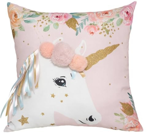 Atmosphera - Kinderkissen Einhorn - 40x40 cm - Mehrfarbig