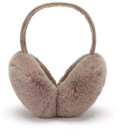 BANGDE One Colour Faux Fur Ear Muffs, Ear Warmers, Ear Protection, Women, Autumn/Winter (dunkelbrauner)