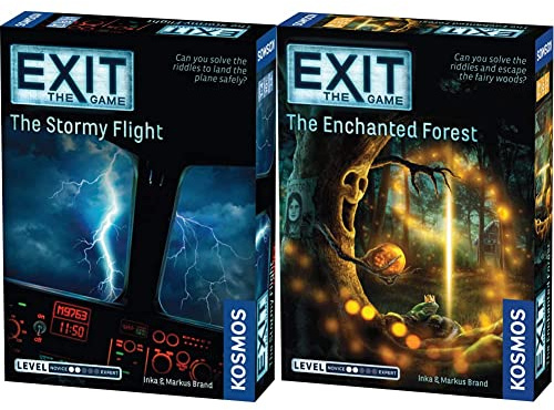 Thames & Kosmos | 692874 | EXiT: The Stormy Flight | Level: 2 out of 5 | Unique Escape Room Game | 1-4 Players | Ages 10+ & | 692875 | EXiT: The Enchanted Forest | Level: 2