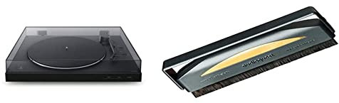 Sony PS-LX310BT Bluetooth Turntable with built-in Phono Pre-Amp, 2 speeds and 3 gain modes, Black & AudioQuest Record Brush Antistatic Carbon Plate Brush