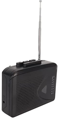 Tragbarer Kassettenspieler, FM AM Radio Stereo Tape to MP3 Converter Audio Music Player, mit 3,5 Mm Klinkenstecker und Lautsprecher (Schwarz)
