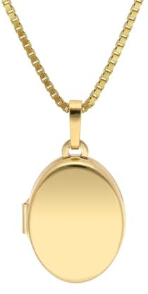 trendor Medaillon Gold 585/14K mit vergoldeter Silberkette zauberhafter Echtschmuck für Damen, Goldschmuck für Frauen, tolle Geschenkidee, 15529-42 42 cm