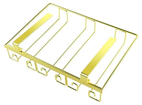 Portabicchiere da Vino Appendiabiti for Bicchiere da Vino sotto Il Mobile Sottosopra Portabicchieri Senza Foro Portabicchiere da Vino for Bar Appendiabiti for Armadio da Cucina (Color : Gold, Size :