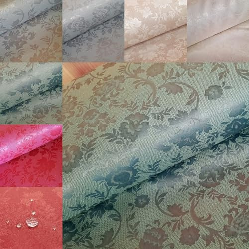Generisch Tischdeckenstoff beschichtet - Teflon Stoff Meterware, wasserabweisender Baumwollstoff, abwaschbare Baumwolle Blumenranken *Ab 50 cm, Farbe: 128 dunkelgrün
