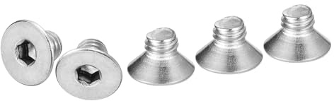 DTGN 40er Packung M5-0.8 x 6mm Sechskantschrauben mit Zylindersenk-Kopf | Senkkopfschrauben, 304 Edelstahl, Vollgewinde