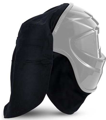 Jecery 2 Pcs Welding Helmet Cover and Helmet Bib Set, Welding Accessories with Press Fit Seal for Neck Protection, Fits Most (Classic Black)