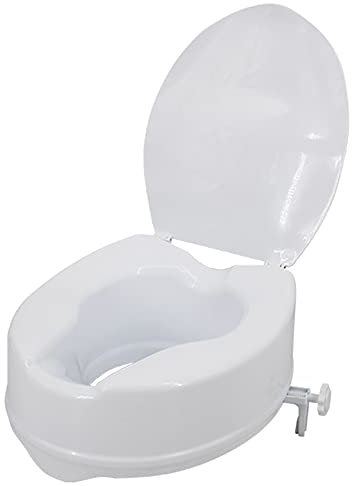 Rialzo per Sedile WC rialzato, Sedile WC più Alto di 10 cm con Coperchio, Adatto per Anziani, disabili, Attrezzature sanitarie domiciliari Dopo l'intervento Chirurgico.