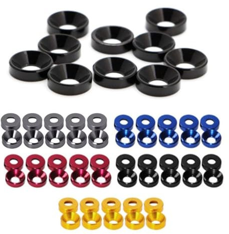 Aluminiumlegierung M2 / M2,5 / M3 / M4 / M5 / M6 eloxierte Senkkopfschrauben-Unterlegscheiben-Dichtung (Color : Gray, Size : M2.5)