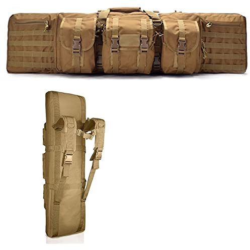 ANSNOW Gewehrkoffer, Weiche Gewehrtasche, Waffenkoffer, Taktischer Jagdwaffenrucksack, Langer Gewehrkoffer, Doppelwaffenkoffer Für Gewehre, Airsoft-Gewehr-Range-Tasche Für Jagdschießen/Braun/108Cm