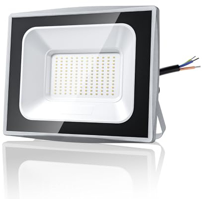 HOOLED Faretto led da esterno 100 W 9000 lm 120° Raggio LED IP65 Impermeabile SMD2835 4000 K Proiettore LED Esterno adatto per cortili, giardini, garage, terreni, terrazze