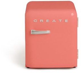 CREATE / RETRO FRIDGE 50 SILVER/Frigorífico terracota maneta plata / 85W. minibar. un estante. diseño retro. 50 cm. dos repisas. capacidad de 48L. bajo consumo. 50x44x49.8 cm