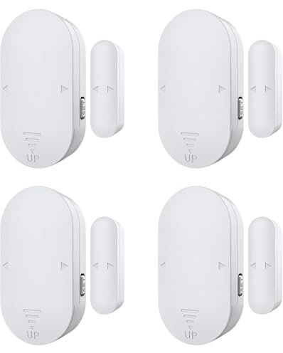 Chatthen Alarme Porte et Fenêtre, Magnetic Window Door Burglar Alarm 130dB Pour Sécurité Maison, Enfants, Magasin - Facile à Installer (4 Unités)