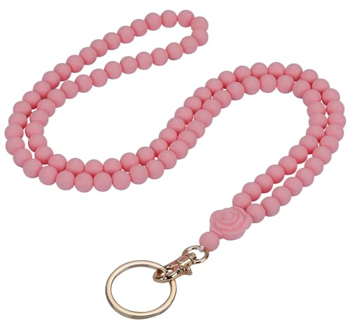 LEGENTLISUR Cordon Tour de Cou pour Les Clés, Porte-badge Cordon, Avec Cordon pour Carte D'identité, Les Badges de Travail et Les Porte-Badges D'Identification, Cadeaux pour Collègues(Rose perle)