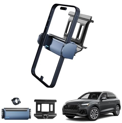 Coleya Soporte Móvil Coche Compatible con Audi Q5 2017-2024, Audi Q5 Accesorios Soporte para Teléfonos Móviles Eléctricos, Rotación de 360°, Compatible con Todos Smartphones 4-7