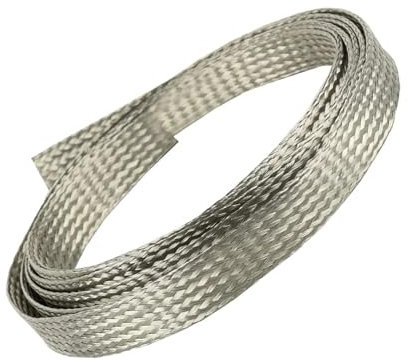 Protecteur de câble, Manchon tressé plaqué cuivre étamé, 1/5M de large, 4-25mm, câble en acier extensible, conduction d'alimentation, audio, gaine métallique for haut-parleur(Tinned Copper,WIDTH 10MM-