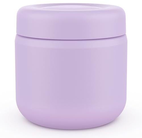 WayEee Food Flask,Durable Stainless Steel Food Flasks for Hot Food, 385ml Leak-Proof Soup Flask for 5 Hours Hot & 7 Hours Cold(Purple)