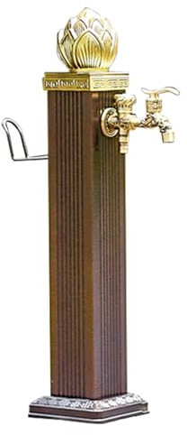 YCCYHQ Colonna Acqua Giardino con Rubinetto in Rame, Fontana Giardino, per Patio/Cortile, Ingresso Acqua Universale(112x17 cm/44x7 in)
