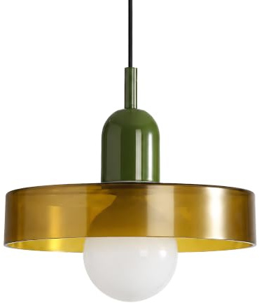 HJXDtech Pendelleuchte Esstisch, E27 Hängelampe aus Glas in Grün ⌀25cm, Pendellampe für Küchen Esszimmer Wohnzimmer & Schlafzimmer, Hängende Deckenlampe, Mid-Century Modern Stil