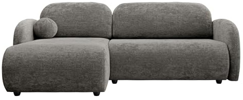 Mirjan24 Ecksofa mit Bettkasten Drinoz L, Eckcouch mit Schlaffunktion, Couch, Wohnlandschaft mit Bettfunktion, L-Form Sofa, Ottomane universell (Sereno 686)
