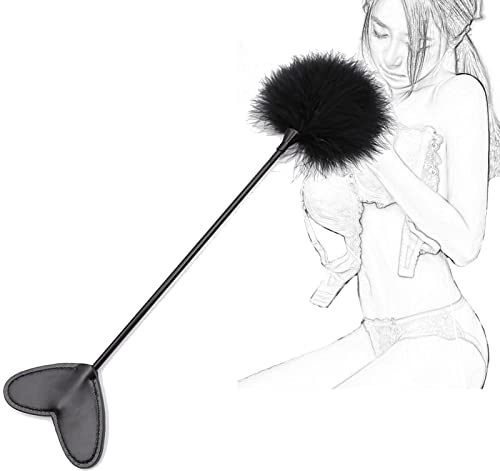 TRQOYTU Whippersnapper SM Fouet Érotique Avec Palette En Cuir Et Chatouilleur En Plumes Deluxe Chatouilleur BDSM Bondage Spanking Fouet Clitoridien En Plumes Jeux De Rôle Érotiques Jouets Sexuels