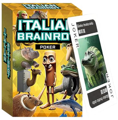 AYVROUP Jeux de Cartes,Carte brainrod italien à collectionner a Jouer en pour Le Bridge, Blackjack, Tarot et Les Jeu de carte.