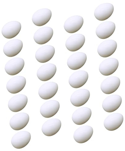 BELLIFFY Künstliche Taubeneier Aus Solidem Kunststoff 3,8x2,8cm 28 Stück Zum Schlüpfen Induzieren Taubenzucht Nesthilfe Selbstgemacht Deko
