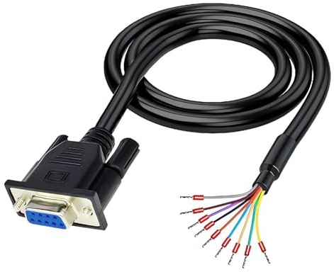 Willwewon 10Ft 3m 26AWG DB9 Female RS232 9 Pin Serial Extension Cable | RS232 D-SUB DB9, Serial to 9 Bare Wire Breakout Board Connector, All-copper Wire Core, PVC Plastic Outer Casing