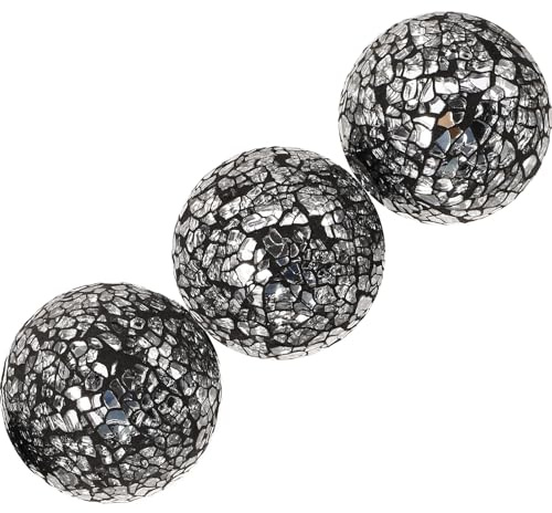 BESPORTBLE 3 Stück Dekorative Kugeln aus Glas als Dekokugeln für Schalen mit Schwarzer Farbe und Moderner Kugeldekoration für Geburtstagspartys und Heimatsphäre
