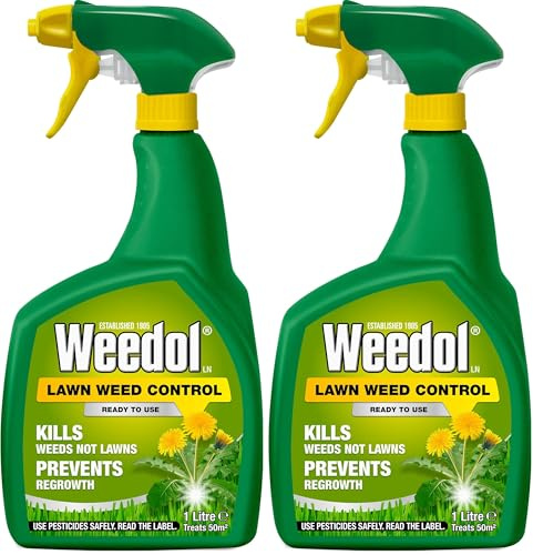 Weedol Lawn Weedkiller, ready to use, 1L (Pack of 2)