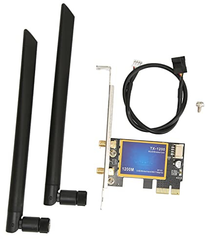 Pssopp Tarjeta WiFi de 1200Mbps, Adaptador WiFi PCIEx1 4.0 Tarjeta de Red de Doble Banda de 2,4Ghz 5Ghz para PC, con Rendimiento Estable para Videos en Línea Juegos Transmisión HD