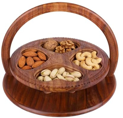 Fellflying Cestino pieghevole per frutta | contenitore per snack in legno | cestino per il pane pieghevole | per cucina soggiorno camera da ufficio tavolo da pranzo hotel ristorante picnic