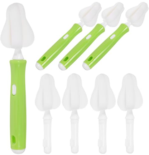 BESPORTBLE Brosse de Nettoyage Amovible Prise Confortable pour Biberons et Tétines Matériau Sûr en Éponge et Polyéthylène Lot de 1 Set de Set pour Nettoyage Facile