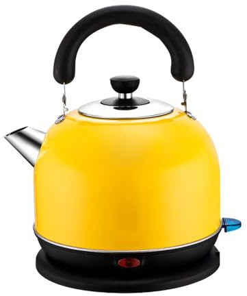 Yellow Kettle 3L, 1500W Electric Kettle, 304 Stainless Steel, Insulated | Large 3L capacity for families, offices and tea breaks; cool-touch handle, auto shut-off, boil-dry protection & 360° base
