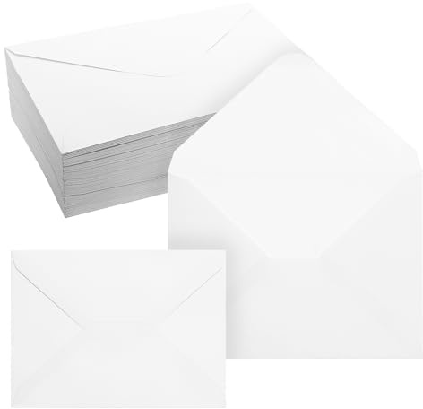 100 Stück Briefumschläge B6, Weiß Briefumschläge Kraftpapier, 13x18cm 120g/m² Umschläge B6 für Grußkarten Hochzeit Einladung Geburtstagskarten Briefkuvert Briefe Einladungen