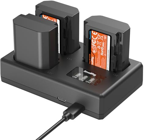 SMALLRIG NP-FZ100 Kit Triple Charger + 3x1940mAh for Sony-6016 | Full Decode for Sony A7V, A7IV, A7III, A7C, A6700, A6600, FX3, FX30, ZV-E1, ZV-E10II, A9III, and A7RV