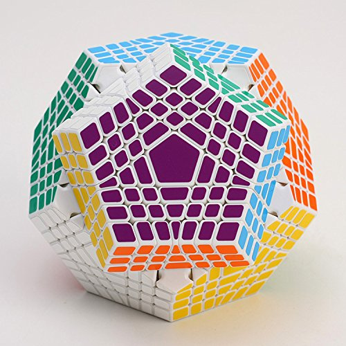 FunnyGoo Shengshou 7x7x12 Megaminx Gigaminx 7 Schicht Dodekaeder Zwölf Gesichter Magic Cubes Geschwindigkeit Cubes Puzzle Cube + One Cube Stehen (Weiße )