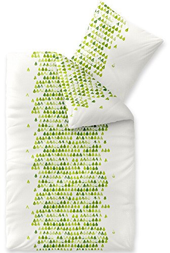 CelinaTex Enjoy Bettwäsche 155 x 220 cm 2teilig Baumwolle Bettbezug Seersucker Amelie Herz Weiß Grün