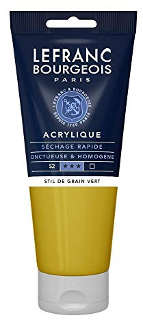 Lefranc Bourgeois 300450 Fine Acrylfarbe - Strukturiertes Grün, 200ml Tube, cremige Acrylfarbe auf Wasserbasis, schnell trocknend, lichtecht, wasserfest