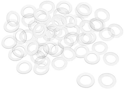 sourcing map 300 Stück Nylon Unterlegscheiben M12 20mm Außendurchm. 12mm Innendurchm. 1mm Dicke Dichtung Klar für Wasserhahn Rohr Wasserschlauch Isolierung Schrauben