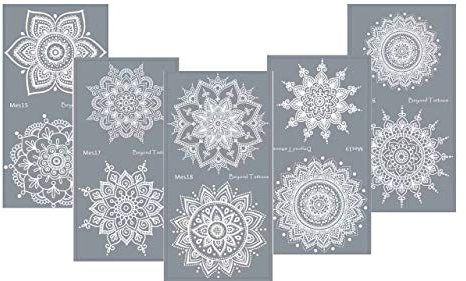 Tattoo Schablone mit Mikronetz für Körperbemalung einfach und wiederverwendbar Mandala Dream 5 Sheets