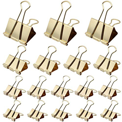 45 Stück Foldback Klammern Gold Vielzweckklammern Büroklammern Binder Clip 19/25/32/51mm