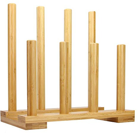 Bamboo Boot Rack for 4 Pairs – Welly & Shoe Organiser for Entryway, Mudroom & Porch | Space Saving Vertical Boot Stand, Natural Bamboo with Lacquer Finish – Maison & White