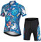 LPATTERN Kinder Radsport Bekleidung- Jungen/Mädchen Fahrrad Trikot-Set(Trikot Kurzarm+Kurz Radhose)/Radtrikot Kurzarm/Kurz Fahrradhose mit Sitzpolster,Hase in Forst(Anzug),110/116(Tag:S)