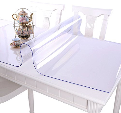 CIEEIN CIEHT Haushalt PVC Transparent Tischdecke Tischmatte Schreibtisch Tischfolie Schutzfolie Rechteck Quadrat Dicke 1.5MM Wasserdicht 90 * 150CM