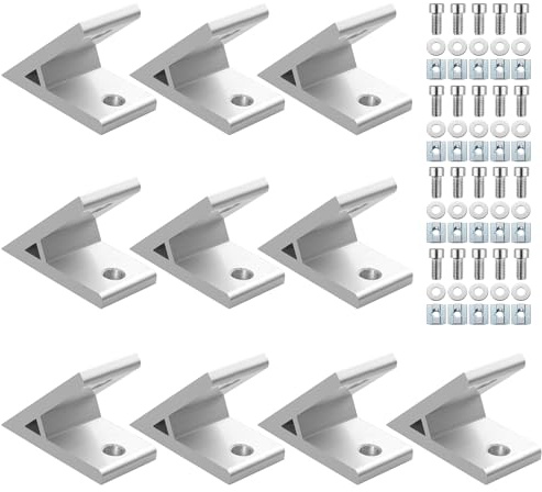 Eckwinkel Befestigungsmaterial Innenwinkel 45Grad 4040 Winkelverbinder Kamtop 10× Alu-Eckwinkel Profil-Eckverbinder Eckstreben (45 Grad Winkel) Aluminium Winkel Verbinder Aluprofil Zubehör