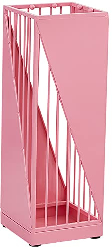 SENNIAN Umbrella Stand Modern Metal Umbrella Stand for Inside Entryway, Hollow-Out Outside Umbrellas Rack Support, Home Patio Apartment Hallway Umbrella Basket (Color : Pink)