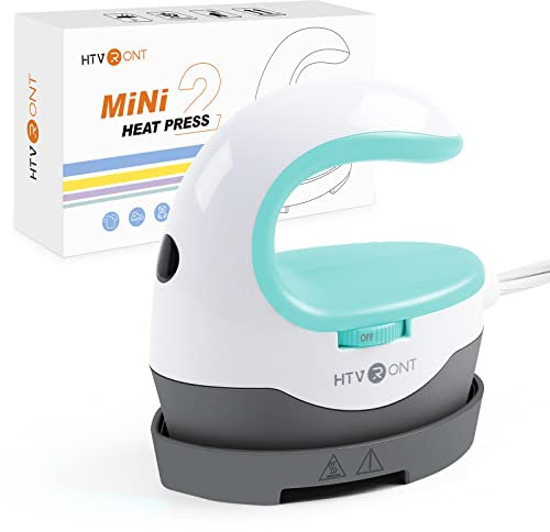HTVRONT Mini Heat Press Machine - for DIY Heat Transfer Machine with Insulated Safety Base, Portable Heat Press for Iron On Vinyl, Tshirts, Crafts, Hat, Cap, Pillow (Mint Green)
